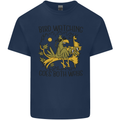 Bird Watching Goes Both Ways Funny Mens Cotton T-Shirt Tee Top Navy Blue