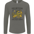 Bird Watching Goes Both Ways Funny Mens Long Sleeve T-Shirt Charcoal