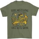 Bird Watching Goes Both Ways Funny Mens T-Shirt 100% Cotton Military Green