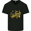 Bird Watching Goes Both Ways Funny Mens V-Neck Cotton T-Shirt Black