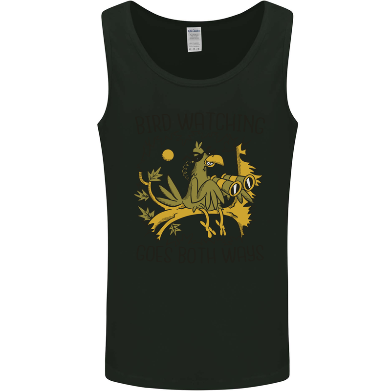 Bird Watching Goes Both Ways Funny Mens Vest Tank Top Black