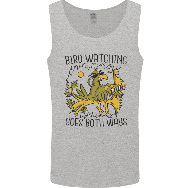 Bird Watching Goes Both Ways Funny Mens Vest Tank Top Sports Grey