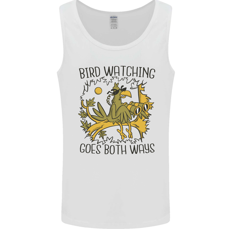 Bird Watching Goes Both Ways Funny Mens Vest Tank Top White