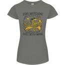 Bird Watching Goes Both Ways Funny Womens Petite Cut T-Shirt Charcoal