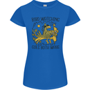 Bird Watching Goes Both Ways Funny Womens Petite Cut T-Shirt Royal Blue