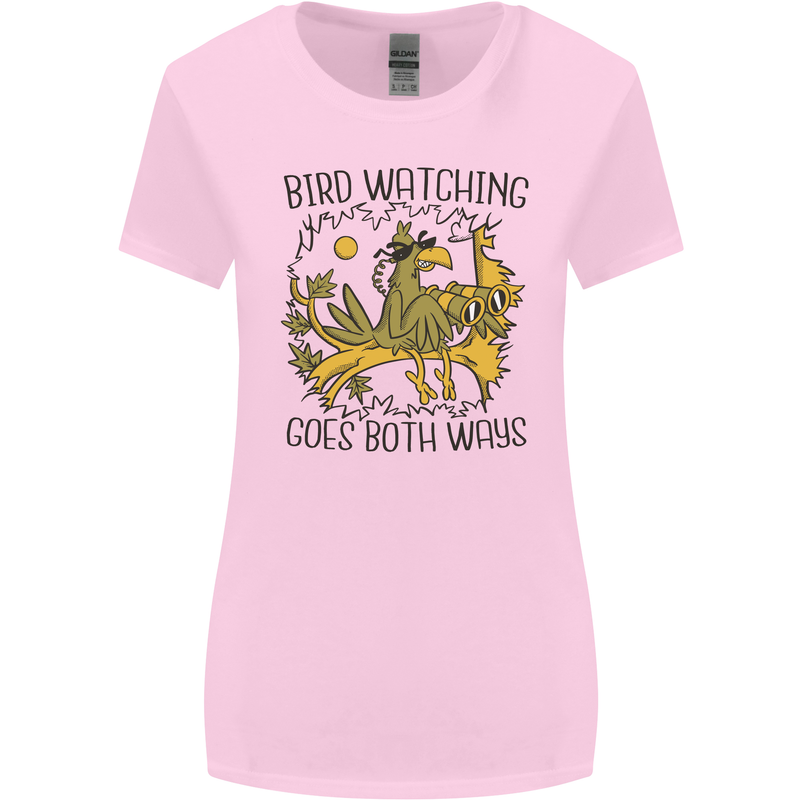 Bird Watching Goes Both Ways Funny Womens Wider Cut T-Shirt Light Pink