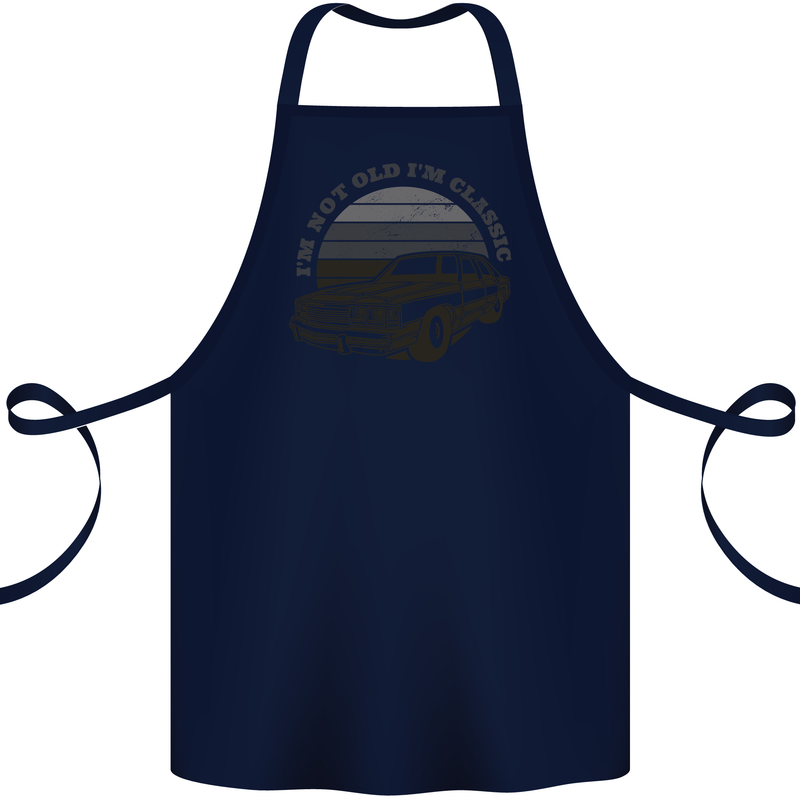 Birthday I'm Not Old Classic 40th 50th 60th Cotton Apron 100% Organic Navy Blue