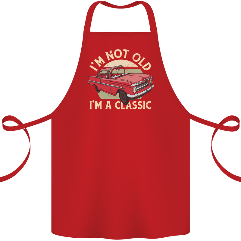 Birthday I'm Not Old Classic 40th 50th 60th Cotton Apron 100% Organic Red