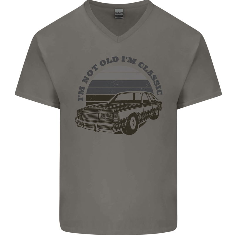 Birthday I'm Not Old Classic 40th 50th 60th Mens V-Neck Cotton T-Shirt Charcoal