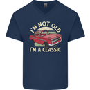Birthday I'm Not Old Classic 40th 50th 60th Mens V-Neck Cotton T-Shirt Navy Blue