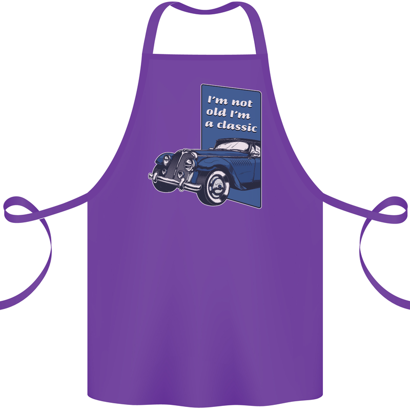 Birthday I'm Not Old I'm a Classic Funny Cotton Apron 100% Organic Purple