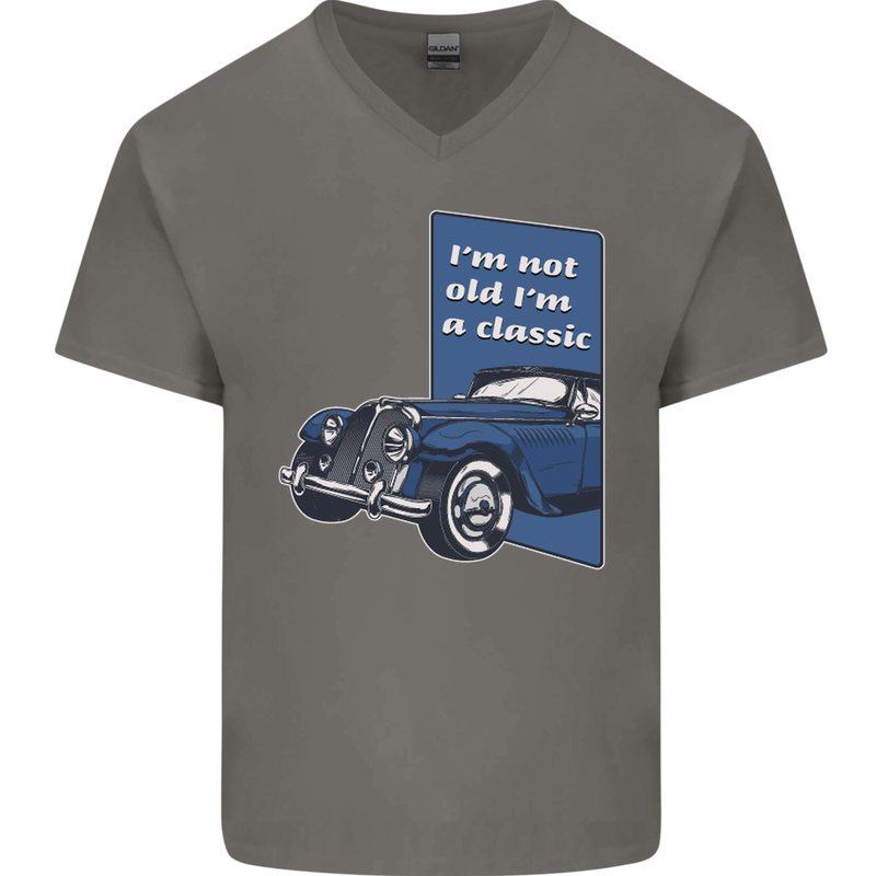 Birthday I'm Not Old I'm a Classic Funny Mens V-Neck Cotton T-Shirt Charcoal
