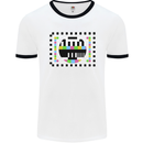 TV Test Pattern as Worn by Mens White Ringer T-Shirt White/Black