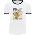 Alcohol Beer Taster Working for Free Funny Mens White Ringer T-Shirt White/Black