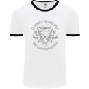 El Diablo Motorcycle Motorbike Biker Mens White Ringer T-Shirt White/Black