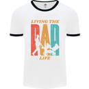 Fathers Day Living the Dad Life Twins Funny Mens White Ringer T-Shirt White/Black