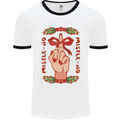 Christmas Mistle No Funny Bah Humbug Mens White Ringer T-Shirt White/Black