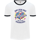 Dont Speak Much Autism Autistic Mens White Ringer T-Shirt White/Black