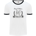 Home Is Where Your Cat Is Funny Kitten Mens White Ringer T-Shirt White/Black