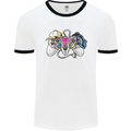 A Video Game Console Controller Mens White Ringer T-Shirt White/Black