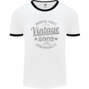 Vintage Year 21st Birthday 2002 Mens Ringer T-Shirt White/Black