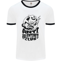 Anti Valentines Club Romance Single Day Mens White Ringer T-Shirt White/Black