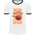 Stay Trippy Little Hippy Magic Mushroom LSD Mens White Ringer T-Shirt White/Black