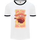 Stay Trippy Little Hippy Magic Mushroom LSD Mens White Ringer T-Shirt White/Black