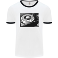 Northern Soul Turntable DJ Decks Vinyl Mens White Ringer T-Shirt White/Black