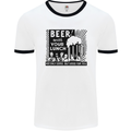 Beer with Your Lunch Funny Alcohol Mens White Ringer T-Shirt White/Black