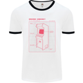 Retro Arcade Game Cabinet Gaming Gamer Mens White Ringer T-Shirt White/Black