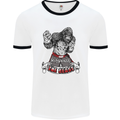 Muay Thai The Beast MMA Mixed Martial Arts Mens White Ringer T-Shirt White/Black