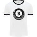 8-Ball Skull Pool Player 9-Ball Mens White Ringer T-Shirt White/Black