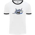 Where Are the Sharks? Scuba Diving Diver Mens White Ringer T-Shirt White/Black