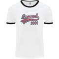 Legend Since 22nd Birthday 2001 Mens Ringer T-Shirt White/Black