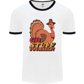 Stuff Yourself Funny Vegetarian Vegan Turkey Mens White Ringer T-Shirt White/Black