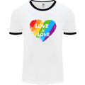 LGBT Love Is Love Gay Pride Day Awareness Mens White Ringer T-Shirt White/Black