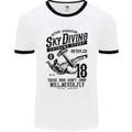 Skydiving Extreme Sports Skydiver Freefall Mens White Ringer T-Shirt White/Black