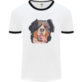 Bernese Mountain Dog Mens White Ringer T-Shirt White/Black