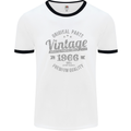 Vintage Year 57th Birthday 1966 Mens Ringer T-Shirt White/Black