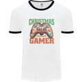 Christmas Gamer Funny Gaming Joypad Mens White Ringer T-Shirt White/Black