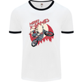 Motocross Merry X Games Dirt Bike Motorbike Mens White Ringer T-Shirt White/Black