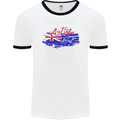 Happy Australia National Day Flag Mens White Ringer T-Shirt White/Black