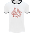 Life is a Beautiful Ride Cycling Bicycle Mens Ringer T-Shirt White/Black
