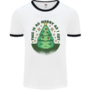 Bah Humbug Christmas Tree Funny Mens White Ringer T-Shirt White/Black