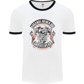 Legends Never Die Biker Motorbike Mens White Ringer T-Shirt White/Black