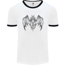 Serpent Dragon Gothic Fantasy Heavy Metal Mens White Ringer T-Shirt White/Black