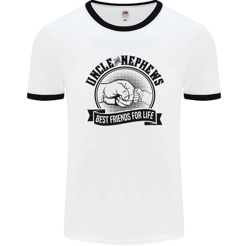 Uncle & Nephews Best Friends Uncle's Day Mens White Ringer T-Shirt White/Black