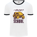 I Crushed 100 Days of School Monster Truck Mens White Ringer T-Shirt White/Black