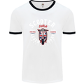 Legendary British Scooter Motorcycle MOD Mens White Ringer T-Shirt White/Black